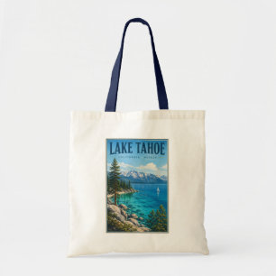 Lake Tahoe Californië Nevada Illustratie Reis Tote Bag