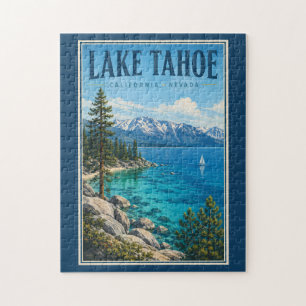 Lake Tahoe Californië Nevada Illustratie Reizen Legpuzzel