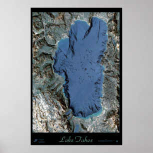Lake Tahoe Californië/Nevada satellietposter Poster