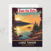 Lake Tahoe, Californië, Reis Briefkaart, Save The Date (Voorkant / Achterkant)