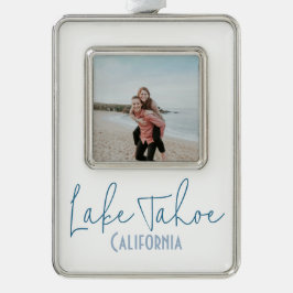 Lake Tahoe, Californië Reis Souvenir Verzilverd Omlijst Ornament