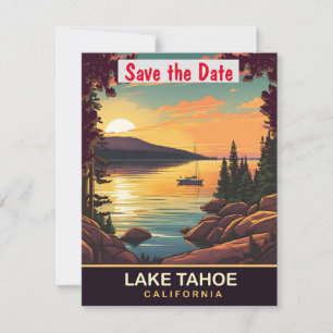 Lake Tahoe, Californië, Reisansichtkaart,  Save The Date