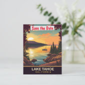 Lake Tahoe, Californië, Reisansichtkaart, Save The Date (Staand voorkant)