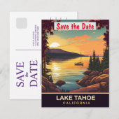 Lake Tahoe, Californië, Reisansichtkaart, Save The Date (Voorkant / Achterkant)