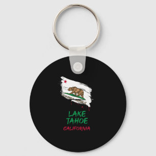 Lake Tahoe Californië Verven Spatten Vlag Vakantie Sleutelhanger