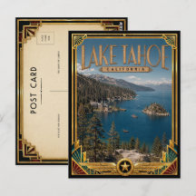 Lake Tahoe Californië Vintage Art Deco Gouden Tijd