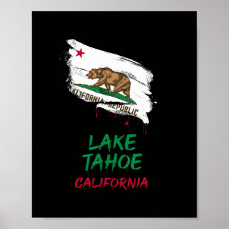 Lake Tahoe Californië Vlekken Vlag Vakantie Poster
