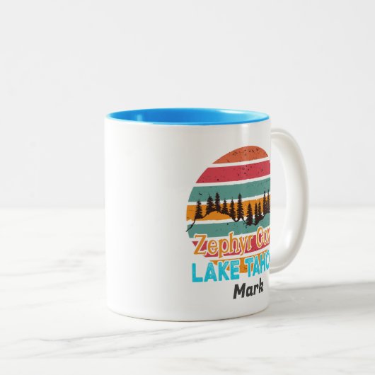 Lake Tahoe Cities Two-Tone Coffee Mok (Voorkant rechts)