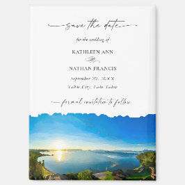 Lake Tahoe Destination Wedding Sla de datum op Magneet