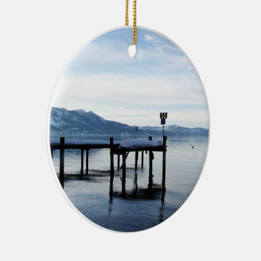 Lake Tahoe Dock Keramisch Ornament (Rechts)