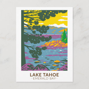 Lake Tahoe Emerald Bay Californische Vintage Briefkaart
