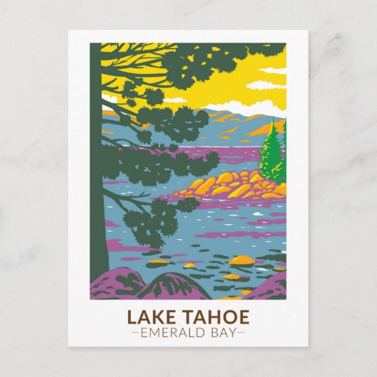 Lake Tahoe Emerald Bay Californische Vintage Briefkaart (Voorkant)
