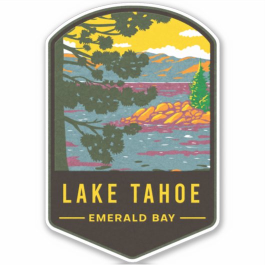 Lake Tahoe Emerald Bay Sticker (Voorkant)