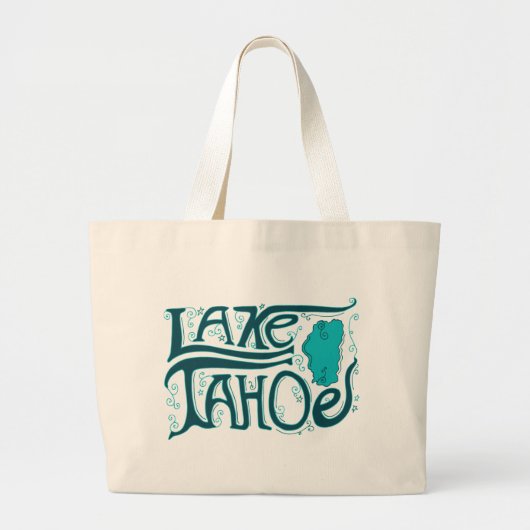 Lake Tahoe Hand Drawn Logo Grote Tote Bag (Voorkant)