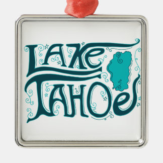 Lake Tahoe Hand Drawn Logo Metalen Ornament