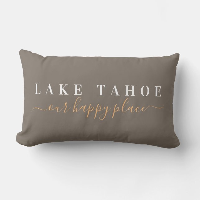 Lake Tahoe Happy Place Lumbar Pillow Kussen (Voorkant)