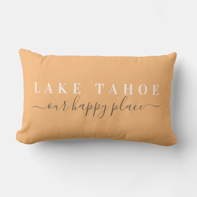 Lake Tahoe Happy Place Lumbar Pillow Kussen (Voorkant)