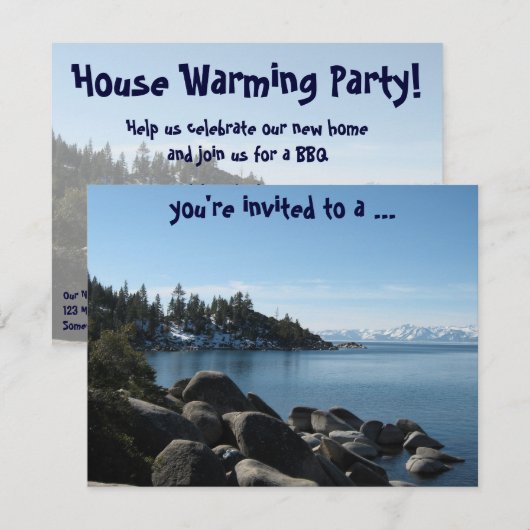 Lake Tahoe House Warming Party Kaart (Voorkant / Achterkant)