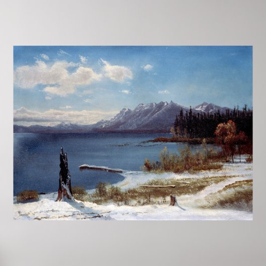 Lake Tahoe in de winter door Albert Bierstadt Poster (Voorkant)