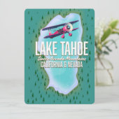 Lake Tahoe kaart reisposter (Staand voorkant)
