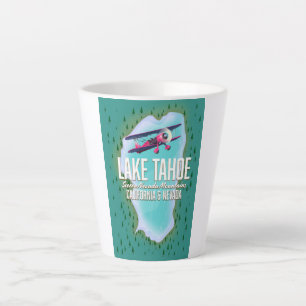 Lake Tahoe kaart reisposter Latte Mok