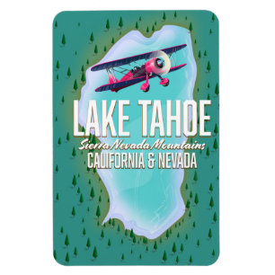 Lake Tahoe kaart reisposter Magneet