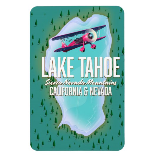 Lake Tahoe kaart reisposter Magneet (Verticaal)