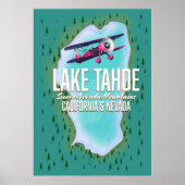 Lake Tahoe kaart reisposter Poster (Voorkant)