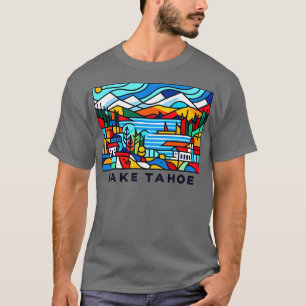 Lake Tahoe kubisme kunst unieke geometrische Lake T-shirt