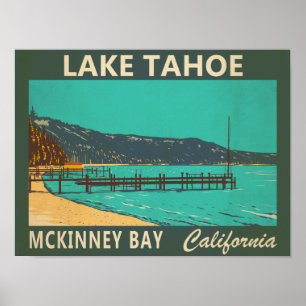Lake Tahoe McKinney Bay Californische Vintage Poster