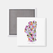 Lake Tahoe minimalist Silhouette Map Magnet (Voorkant / Achterkant)