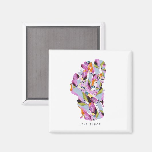 Lake Tahoe minimalist Silhouette Map Magnet (Voorkant / Achterkant)