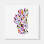 Lake Tahoe minimalist Silhouette Map Magnet (Voorkant)