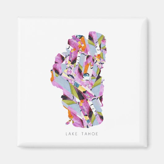 Lake Tahoe minimalist Silhouette Map Magnet (Voorkant)