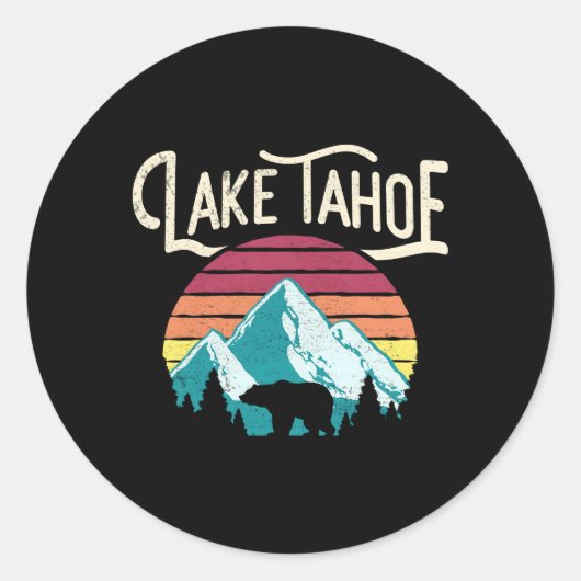 Lake Tahoe Mountain Beer Swea Ronde Sticker (Voorkant)