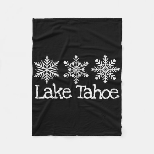 Lake Tahoe Mountain Ski Skiën Rustieke Sneeuwwitje Fleece Deken (Voorkant)