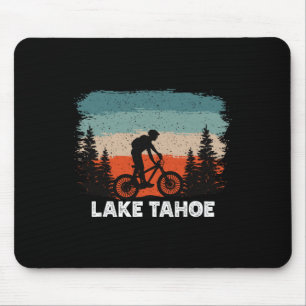 Lake Tahoe Mountainbiken Zonsondergang Retro Vinta Muismat