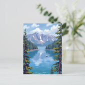 Lake Tahoe Mountains schilderij Briefkaart (Staand voorkant)