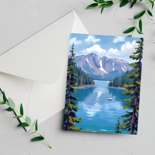 Lake Tahoe Mountains schilderij Briefkaart