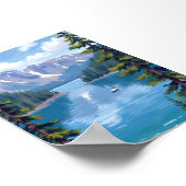 Lake Tahoe Mountains schilderij Poster (Hoek)