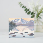 Lake Tahoe Mountains | Waterverf landschap Briefkaart (Staand voorkant)