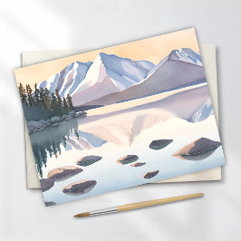 Lake Tahoe Mountains | Waterverf landschap Briefkaart