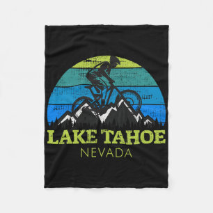 Lake Tahoe Nevada Mountainbiken Mtb Vintage Souv Fleece Deken