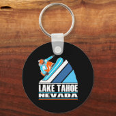 Lake Tahoe Nevada - snowboarder Sleutelhanger (Voorkant)