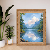 Lake Tahoe | Oil Painting Landscape Poster