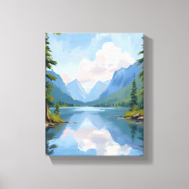 Lake Tahoe | Olie Schilderij Landschap Canvas Afdruk