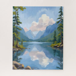Lake Tahoe | Olie Schilderij Landschap Legpuzzel