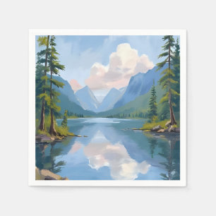 Lake Tahoe   Olie Schilderij Landschap Servet
