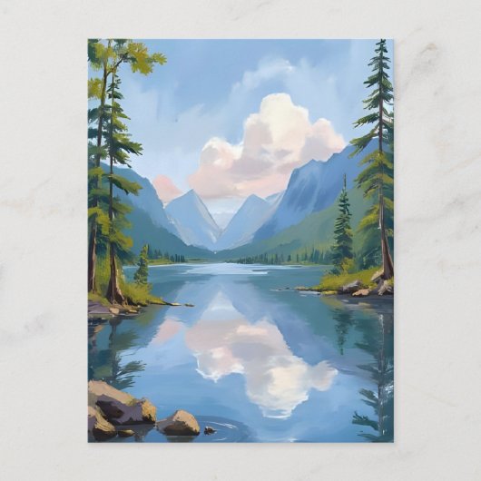 Lake Tahoe | Olieverflandschap Briefkaart (Voorkant)