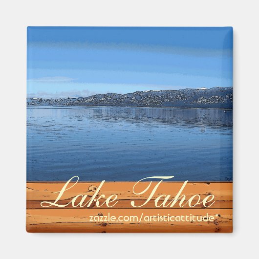 Lake Tahoe rustieke houten teken artistieke magnee Magneet (Voorkant)